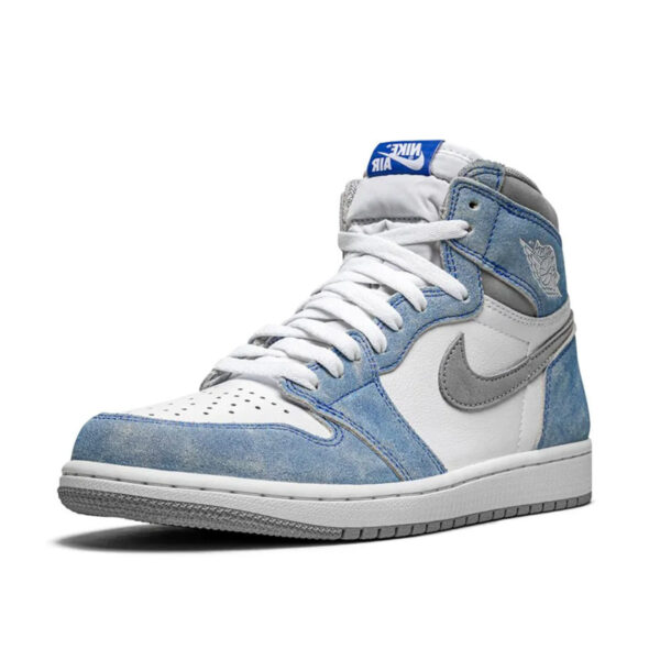 Buty Nike Air Jordan 1 High Biało Niebieskie - Hyper Royal 555088-402 - obrazek 2